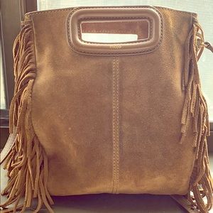 Maje M suede shoulder bag